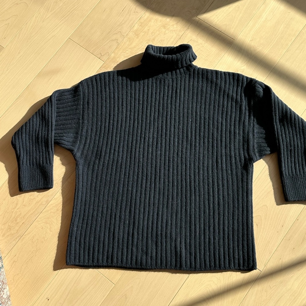 NWT Mara Hoffman Navy Turtleneck Ribbed Sweater